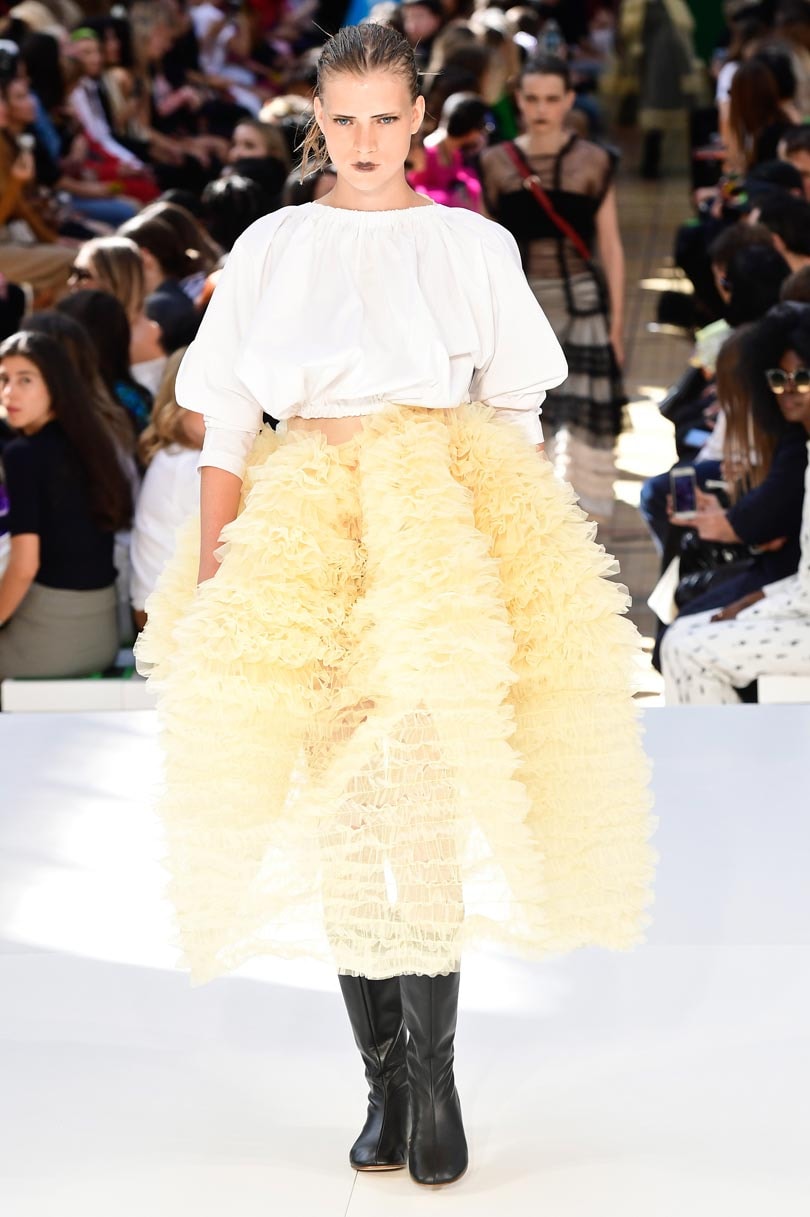 Dresses flow for Beckham, billow for Goddard: London fashion trends Dresses flow for Beckham, billow for Goddard: London fashion trends