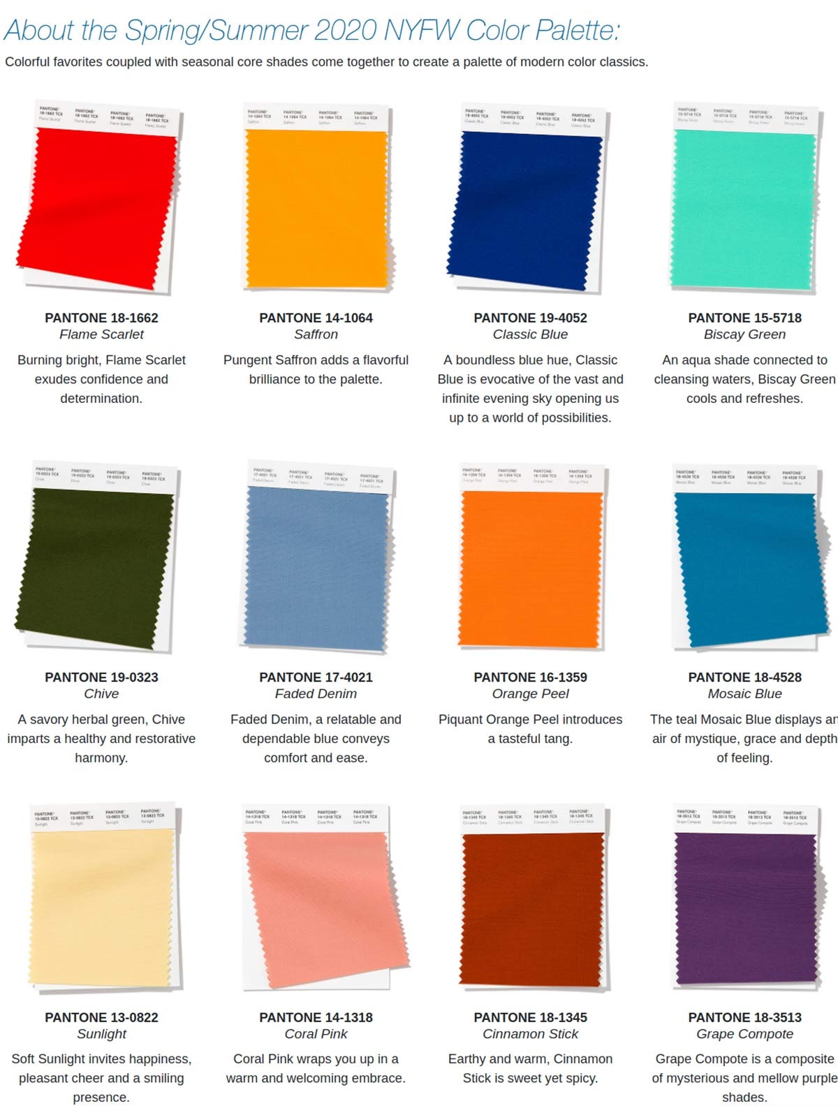 Spotted on the catwalks: Pantone's SS20 fashion colours Spotted on the catwalks: Pantone's SS20 fashion colours