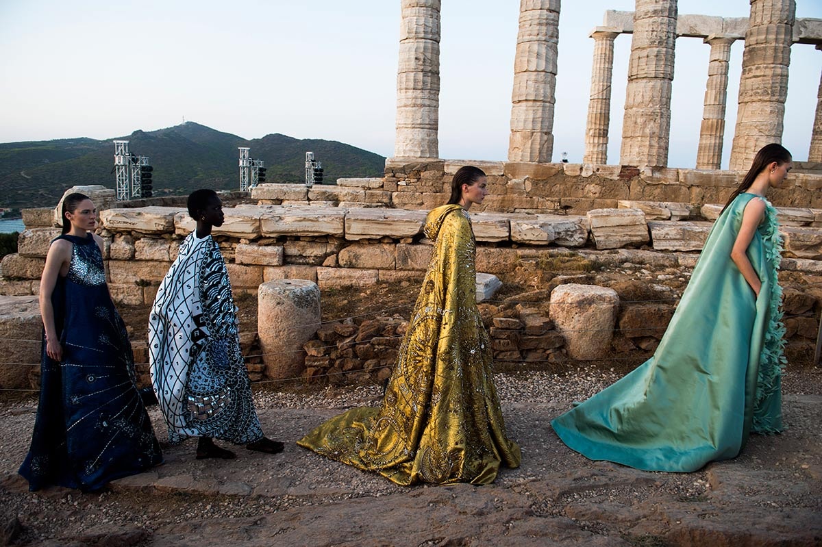 Mary Katrantzou SS20 show at Greece's Temple of Poseidon Mary Katrantzou SS20 show at Greece's Temple of Poseidon