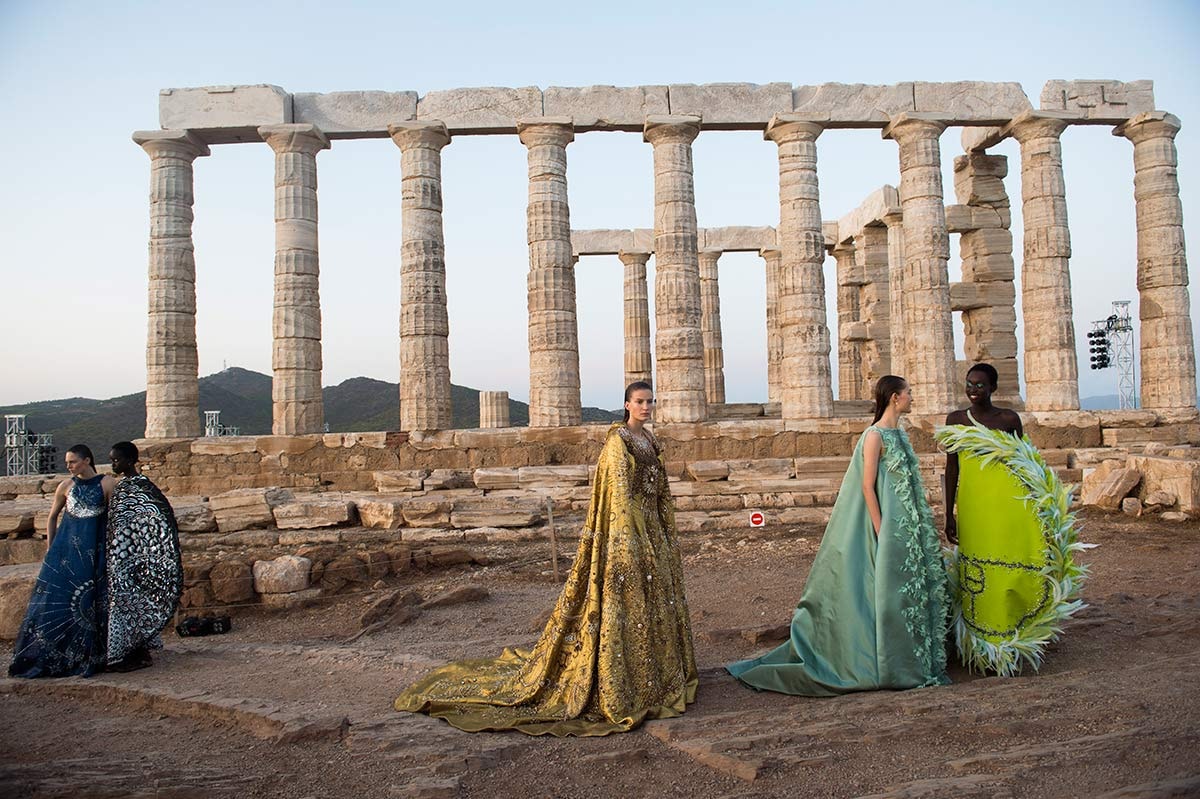Mary Katrantzou SS20 show at Greece's Temple of Poseidon Mary Katrantzou SS20 show at Greece's Temple of Poseidon