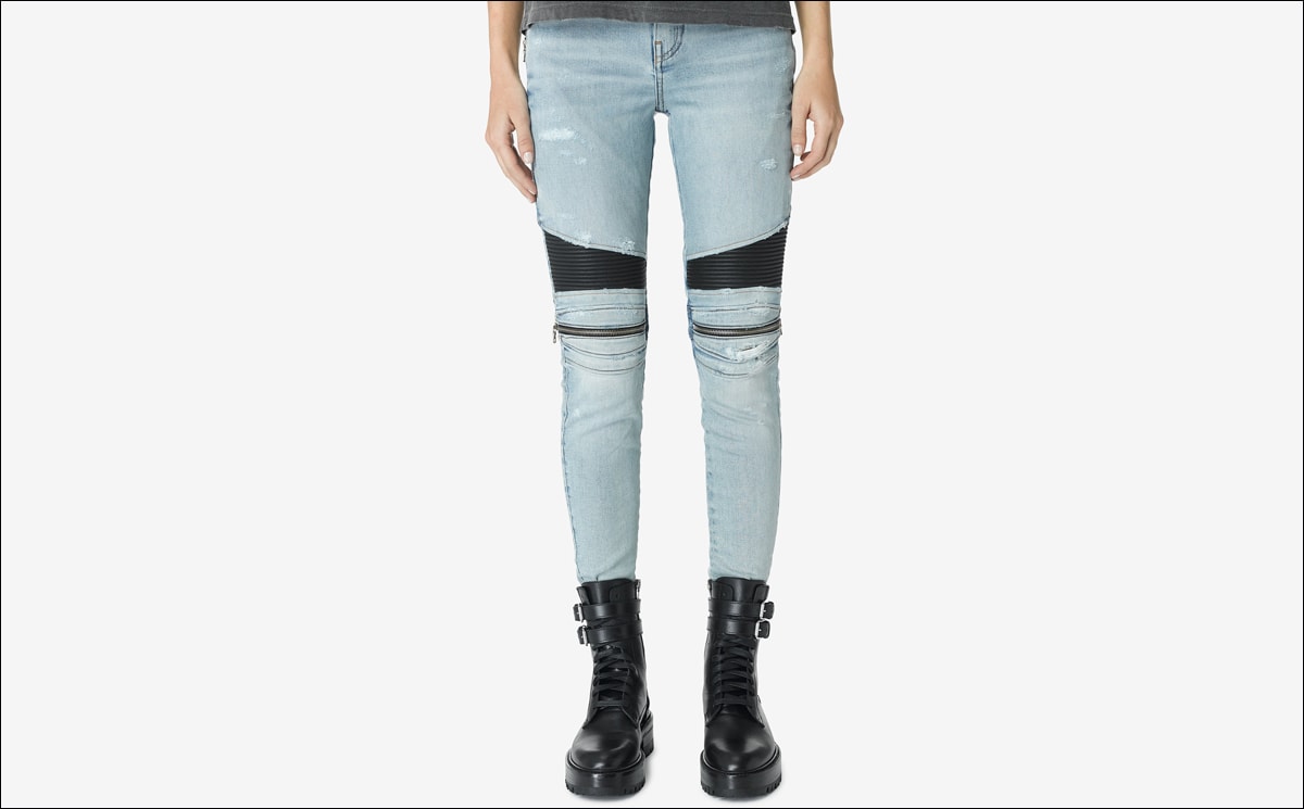 zara combination skinny biker jeans